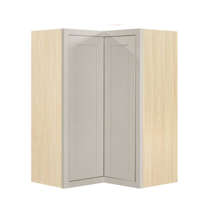 Wall Angle Corner Tuscan Gray Shaker Wall Cabinet 27" W x 30" & 39" Tall