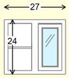 Custom Glass Ready Blind Corner Wall Inset Cabinet 27" Wide by 9", 12" 15", 18", 21", 24", 27", 30", 33", 36", 39  and 42" Tall