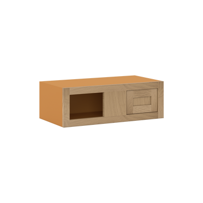 Custom Oak Blind Corner Wall Inset Cabinet 27" Wide by 9", 12" 15", 18", 21", 24", 27", 30", 33", 36", 39  and 42" Tall