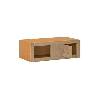 Custom Oak Blind Corner Wall Inset Cabinet 27" Wide by 9", 12" 15", 18", 21", 24", 27", 30", 33", 36", 39  and 42" Tall