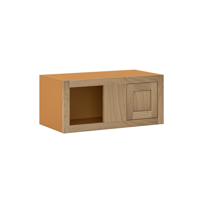 Custom Oak Blind Corner Wall Inset Cabinet 27" Wide by 9", 12" 15", 18", 21", 24", 27", 30", 33", 36", 39  and 42" Tall