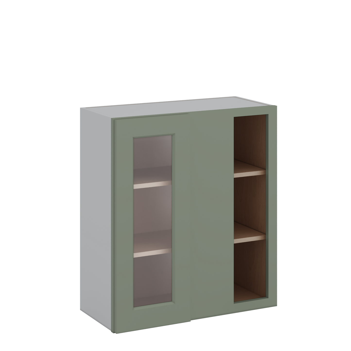 Glass Ready Sage Green Blind Wall Cabinet 27 30 36 42