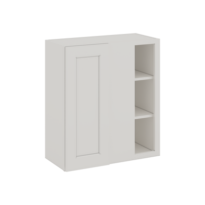 Blind Corner ICE White Shaker 1-1/4" Overlay Wall Cabinet (left or right) 27" Wide by 30", 36" or 42" Tall CWS/CWB