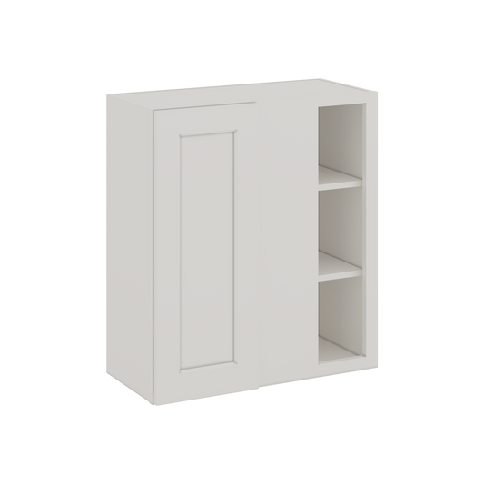 Blind Corner ICE White Shaker 1-1/4" Overlay Wall Cabinet (left or right) 27" Wide by 30", 36" or 42" Tall CWS/CWB