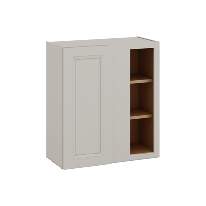 Blind Corner 27LGDS Laguna Gray Double Shaker Wall Cabinet (left or right) 27" Wide by 30", 36" or 42" Tall