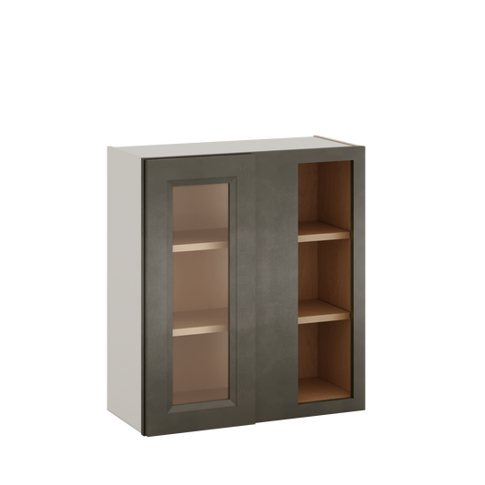 Blind Corner Huntington Cinder Double Shaker Glass Ready Wall Cabinet (left or right) 27" Wide by 30", 36" or 42" Tall