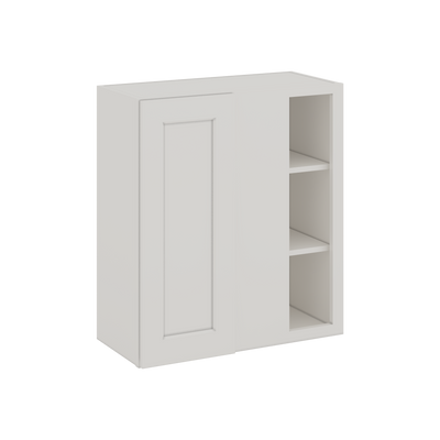 Blind Corner 2WS White Shaker 1-1/4" Overlay Wall Cabinet (left or right) 27" Wide by 30", 36" or 42" Tall