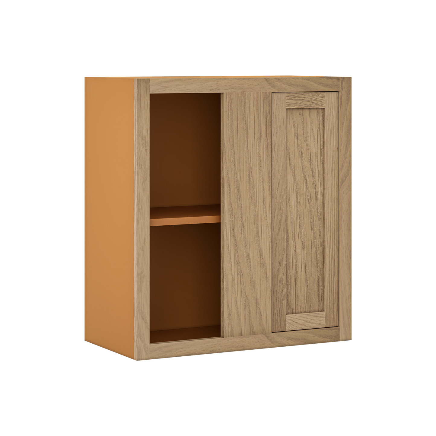 Custom Oak Blind Corner Wall Inset Cabinet 27" Wide by 9", 12" 15", 18", 21", 24", 27", 30", 33", 36", 39  and 42" Tall