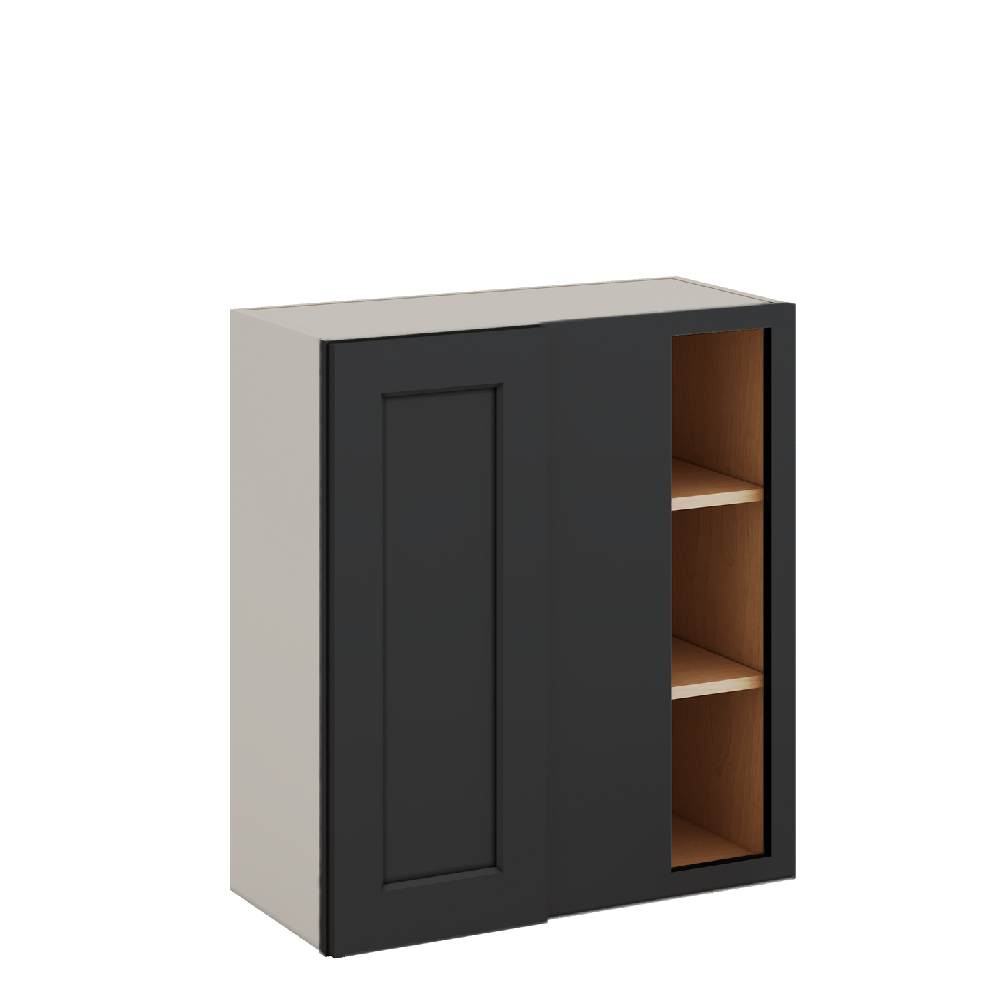 Blind Corner 15HNS Hermosa Noir Black Shaker 1-1/4" Overlay Wall Cabinet (left or right) 27" Wide by 30", 36" or 42" Tall