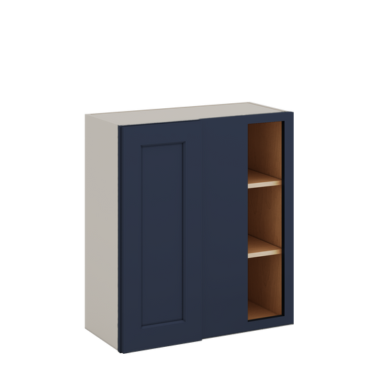 Blind Corner NB29 Naval Blue Shaker 1-1/4" Overlay Wall Cabinet (left or right) 27" Wide by 30", 36" or 42" Tall