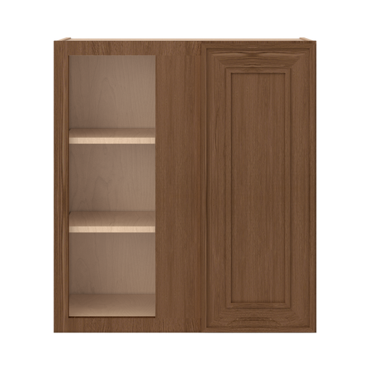 Navy elegant craftsman shaker blind corner 27"–42" rta kitchen cabinet – angle view