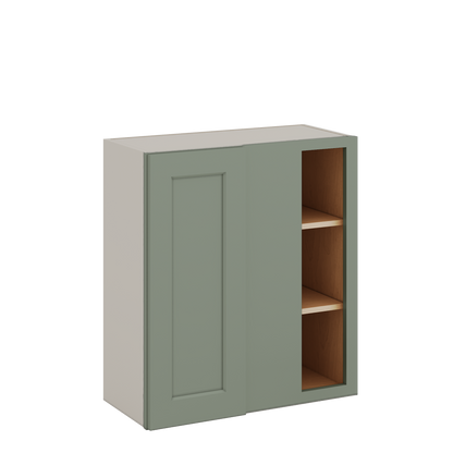 Blind Corner 14SG Sage Green Shaker 1-1/4" Overlay Wall Cabinet (left or right) 27" Wide by 30", 36" or 42" Tall
