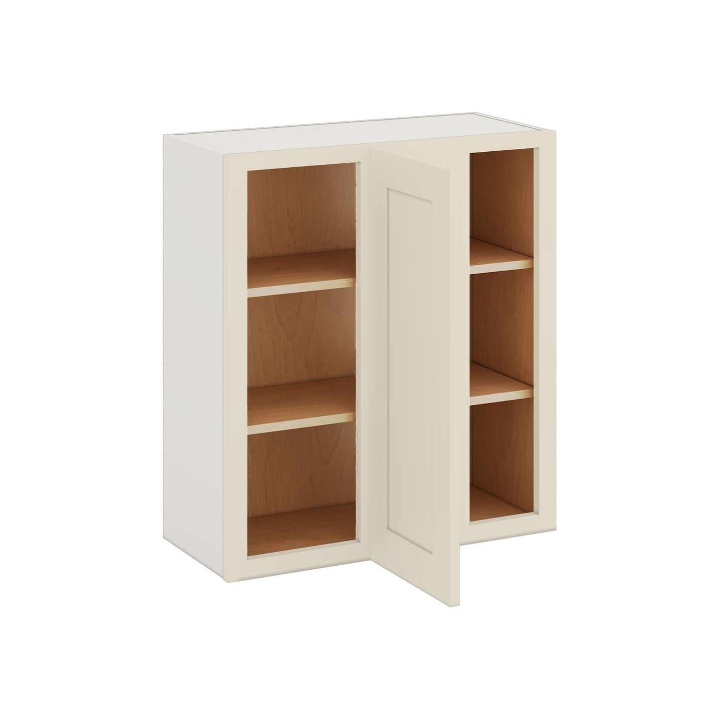Blind Corner Manhattan Cream Shaker 1-1/4" Overlay Wall Cabinet (left or right) 27" Wide by 30", 36" or 42" Tall