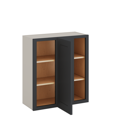 Blind Corner 15HNS Hermosa Noir Black Shaker 1-1/4" Overlay Wall Cabinet (left or right) 27" Wide by 30", 36" or 42" Tall