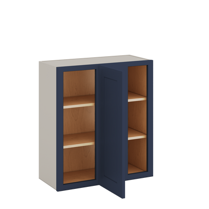 Blind Corner NB29 Naval Blue Shaker 1-1/4" Overlay Wall Cabinet (left or right) 27" Wide by 30", 36" or 42" Tall