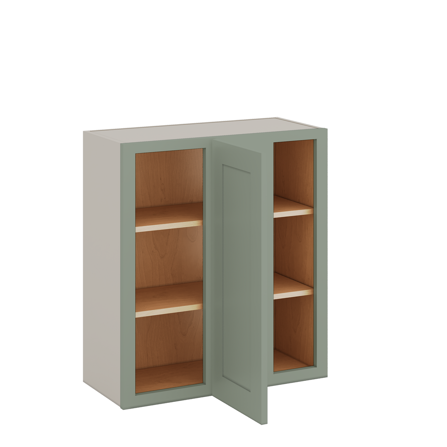 Blind Corner 14SG Sage Green Shaker 1-1/4" Overlay Wall Cabinet (left or right) 27" Wide by 30", 36" or 42" Tall