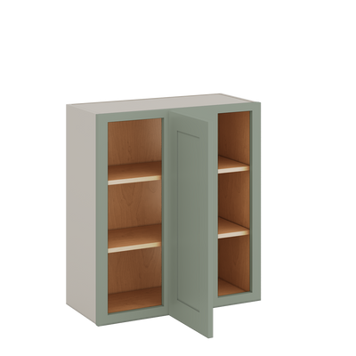 Blind Corner 14SG Sage Green Shaker 1-1/4" Overlay Wall Cabinet (left or right) 27" Wide by 30", 36" or 42" Tall