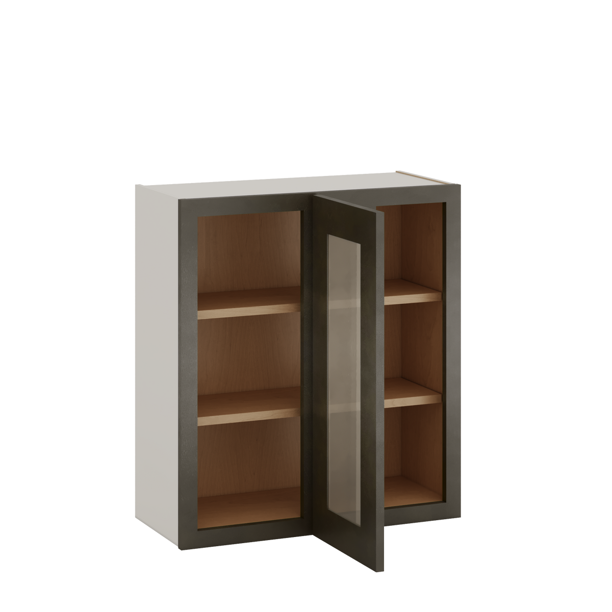Blind Corner Huntington Cinder Double Shaker Glass Ready Wall Cabinet (left or right) 27" Wide by 30", 36" or 42" Tall