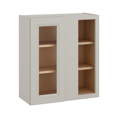 Blind Corner 27LGDS Laguna Gray Double Shaker Glass Ready Wall Cabinet (left or right) 27" Wide by 30", 36" or 42" Tall