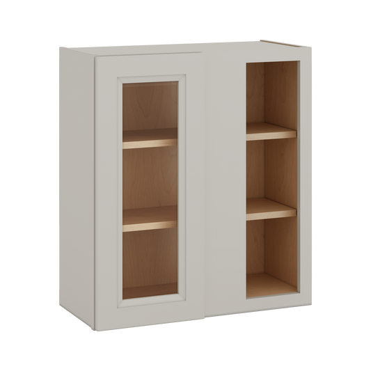 Blind Corner 27LGDS Laguna Gray Double Shaker Glass Ready Wall Cabinet (left or right) 27" Wide by 30", 36" or 42" Tall