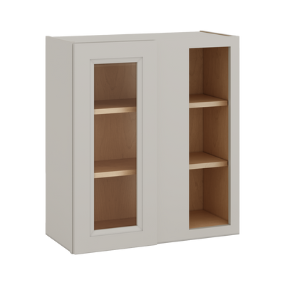 Blind Corner 27LGDS Laguna Gray Double Shaker Glass Ready Wall Cabinet (left or right) 27" Wide by 30", 36" or 42" Tall