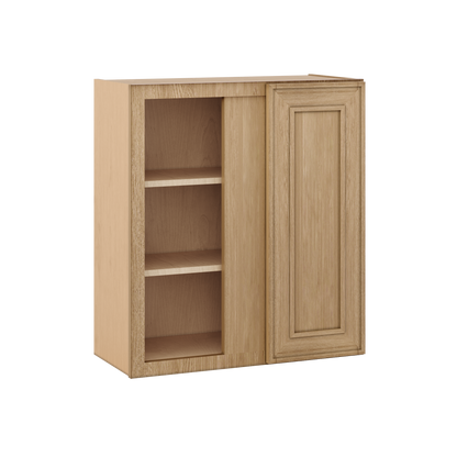 Natural oak elegant craftsman shaker blind corner 27"–42" rta kitchen cabinet