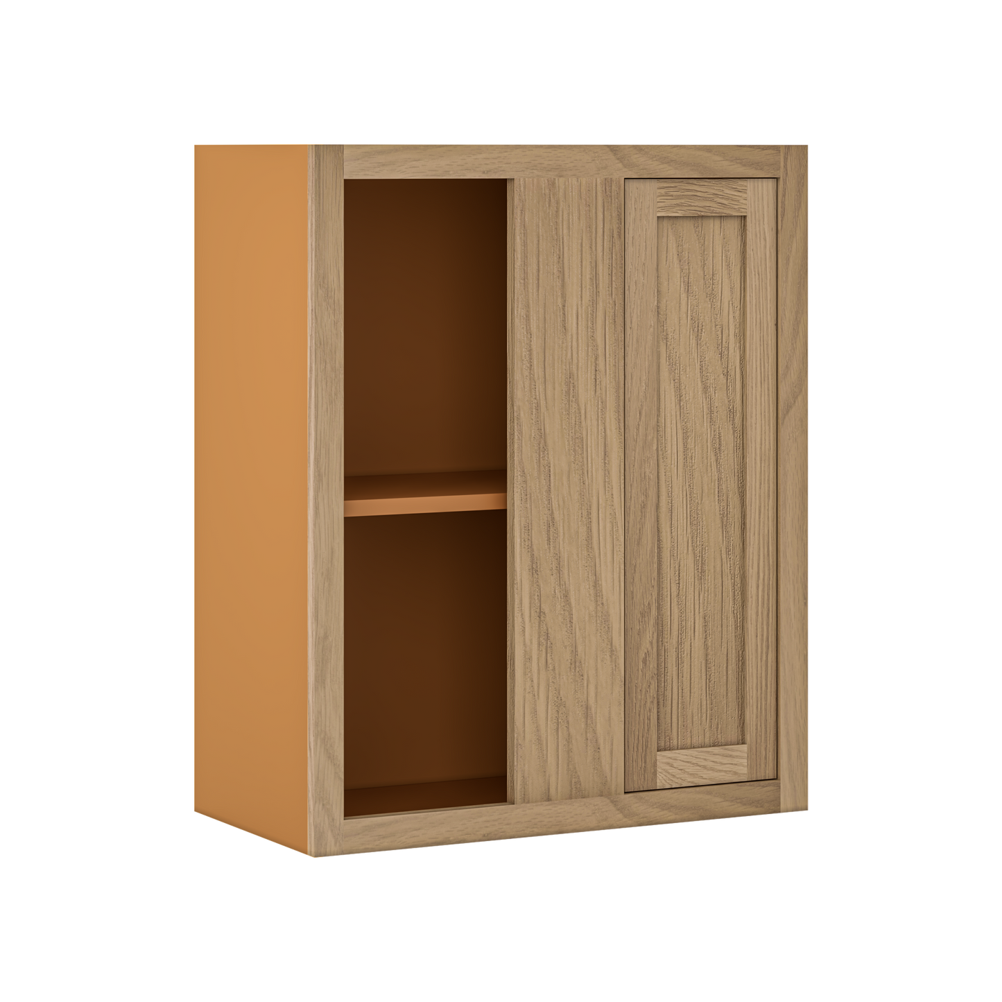 Custom Oak Blind Corner Wall Inset Cabinet 27" Wide by 9", 12" 15", 18", 21", 24", 27", 30", 33", 36", 39  and 42" Tall