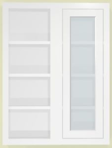 Custom Glass Ready Blind Corner Wall Inset Cabinet 27" Wide by 9", 12" 15", 18", 21", 24", 27", 30", 33", 36", 39  and 42" Tall