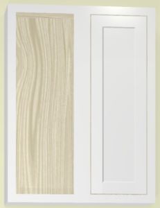 Custom Blind Corner Wall Inset Cabinet 27" Wide by 9", 12" 15", 18", 21", 24", 27", 30", 33", 36", 39  and 42" Tall