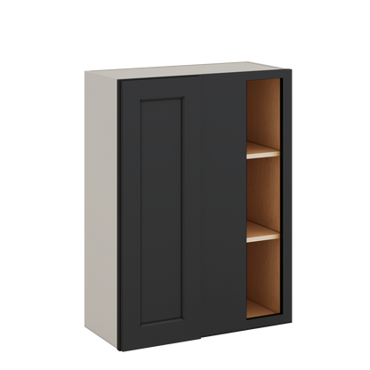 Blind Corner 15HNS Hermosa Noir Black Shaker 1-1/4" Overlay Wall Cabinet (left or right) 27" Wide by 30", 36" or 42" Tall