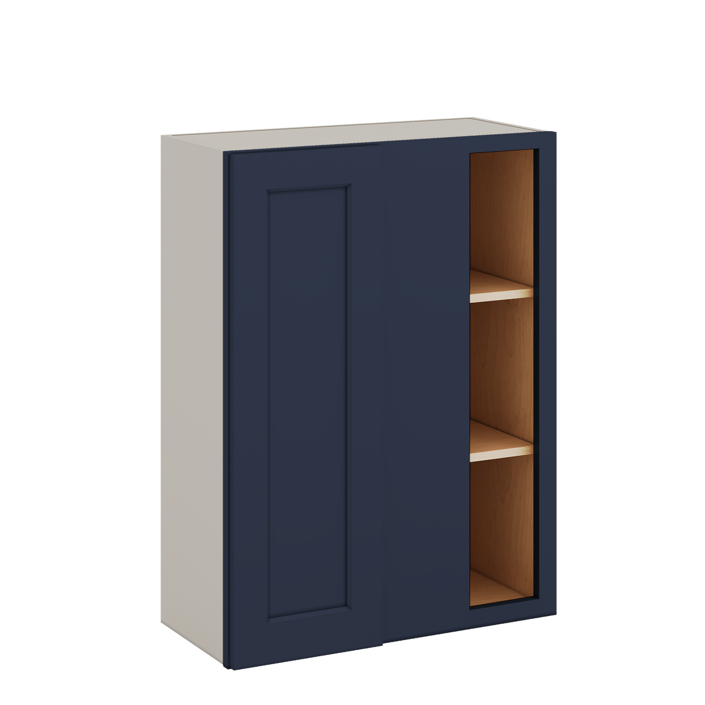 Blind Corner NB29 Naval Blue Shaker 1-1/4" Overlay Wall Cabinet (left or right) 27" Wide by 30", 36" or 42" Tall