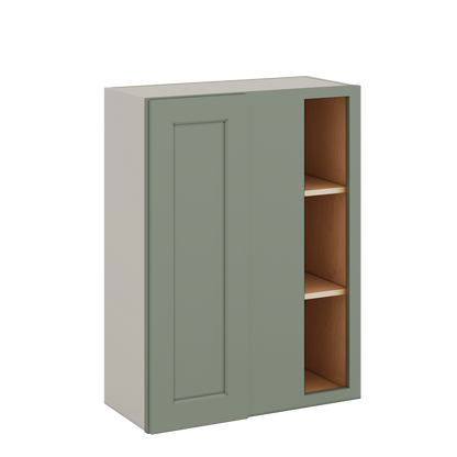 Blind Corner 14SG Sage Green Shaker 1-1/4" Overlay Wall Cabinet (left or right) 27" Wide by 30", 36" or 42" Tall