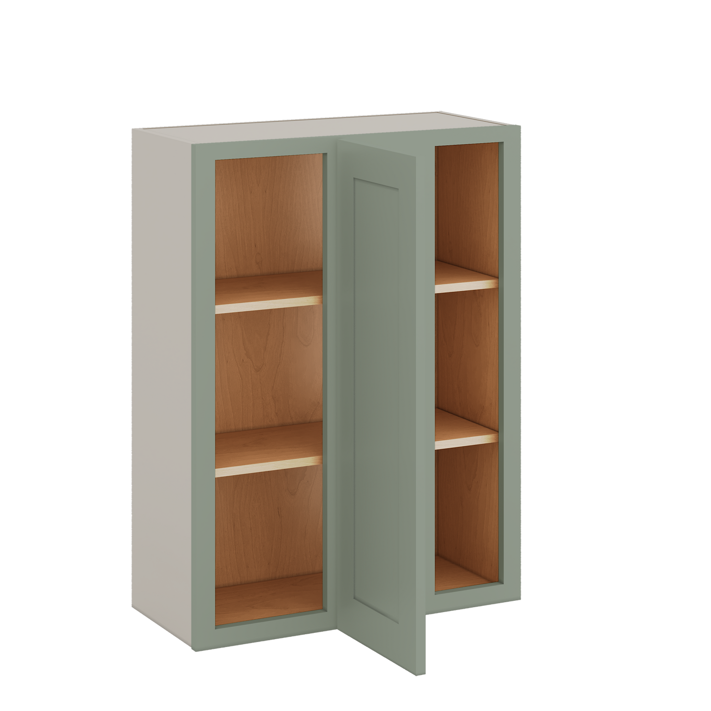 Blind Corner 14SG Sage Green Shaker 1-1/4" Overlay Wall Cabinet (left or right) 27" Wide by 30", 36" or 42" Tall