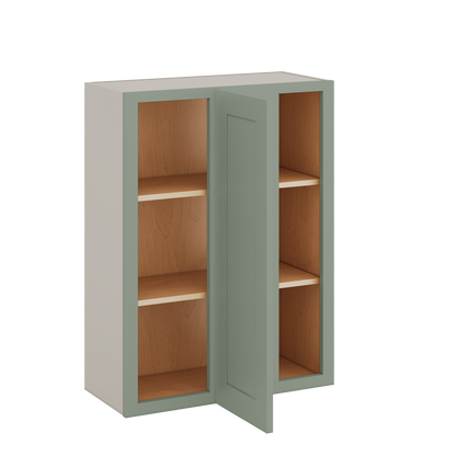 Blind Corner 14SG Sage Green Shaker 1-1/4" Overlay Wall Cabinet (left or right) 27" Wide by 30", 36" or 42" Tall