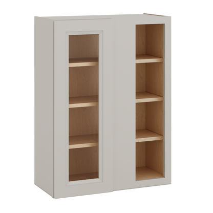 Blind Corner 27LGDS Laguna Gray Double Shaker Glass Ready Wall Cabinet (left or right) 27" Wide by 30", 36" or 42" Tall
