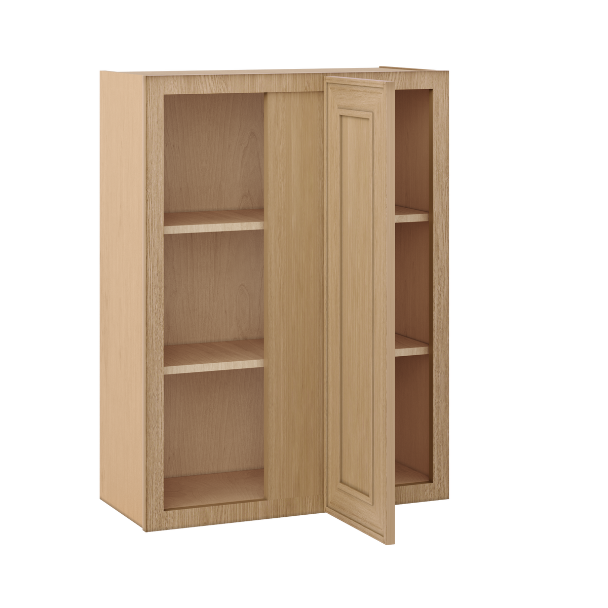 Natural oak elegant craftsman shaker blind corner 27"–42" rta kitchen cabinet – dimension diagram