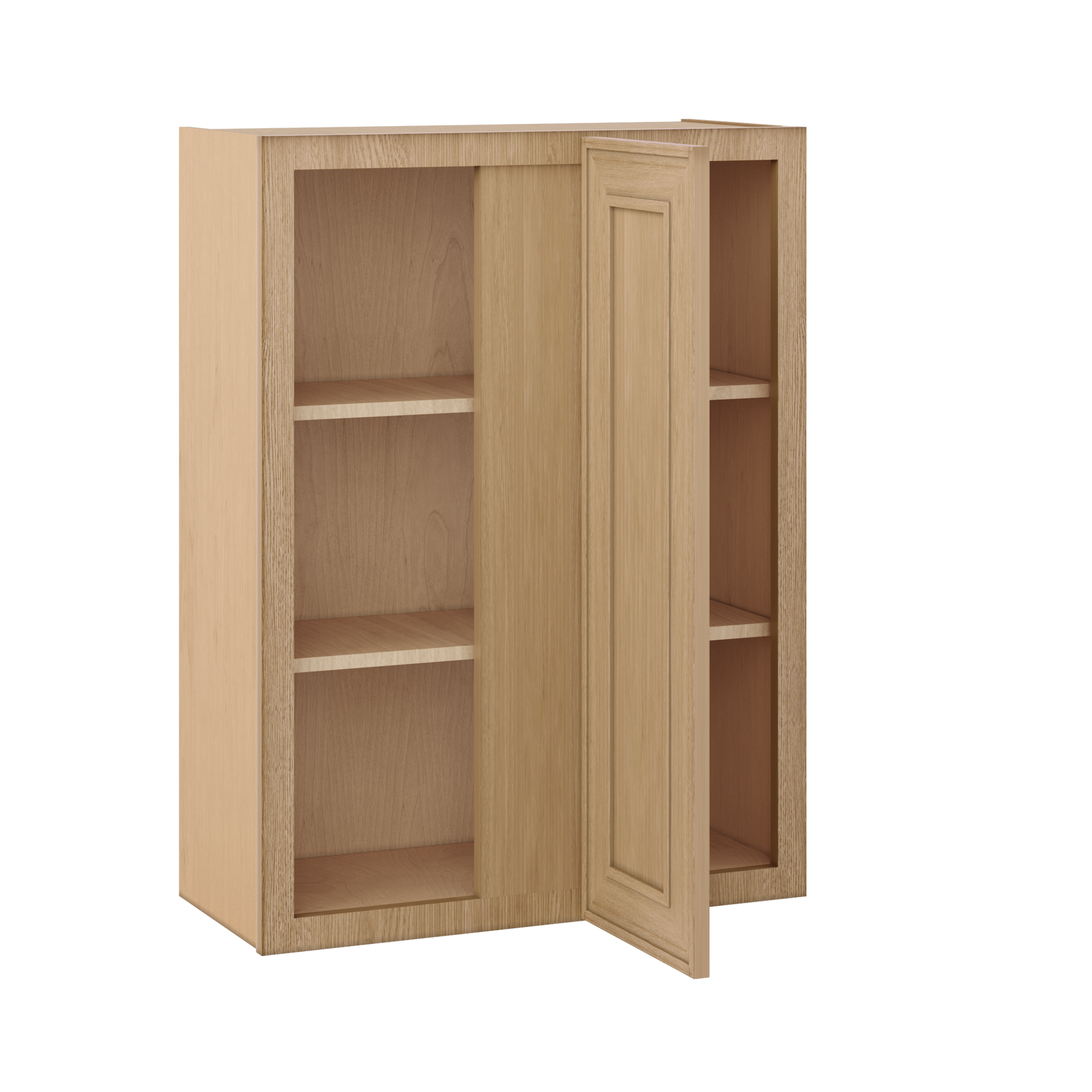 Natural oak elegant craftsman shaker blind corner 27"–42" rta kitchen cabinet – dimension diagram