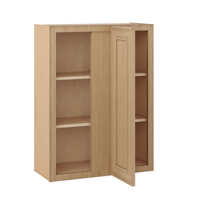 Natural oak elegant craftsman shaker blind corner 27"–42" rta kitchen cabinet – dimension diagram