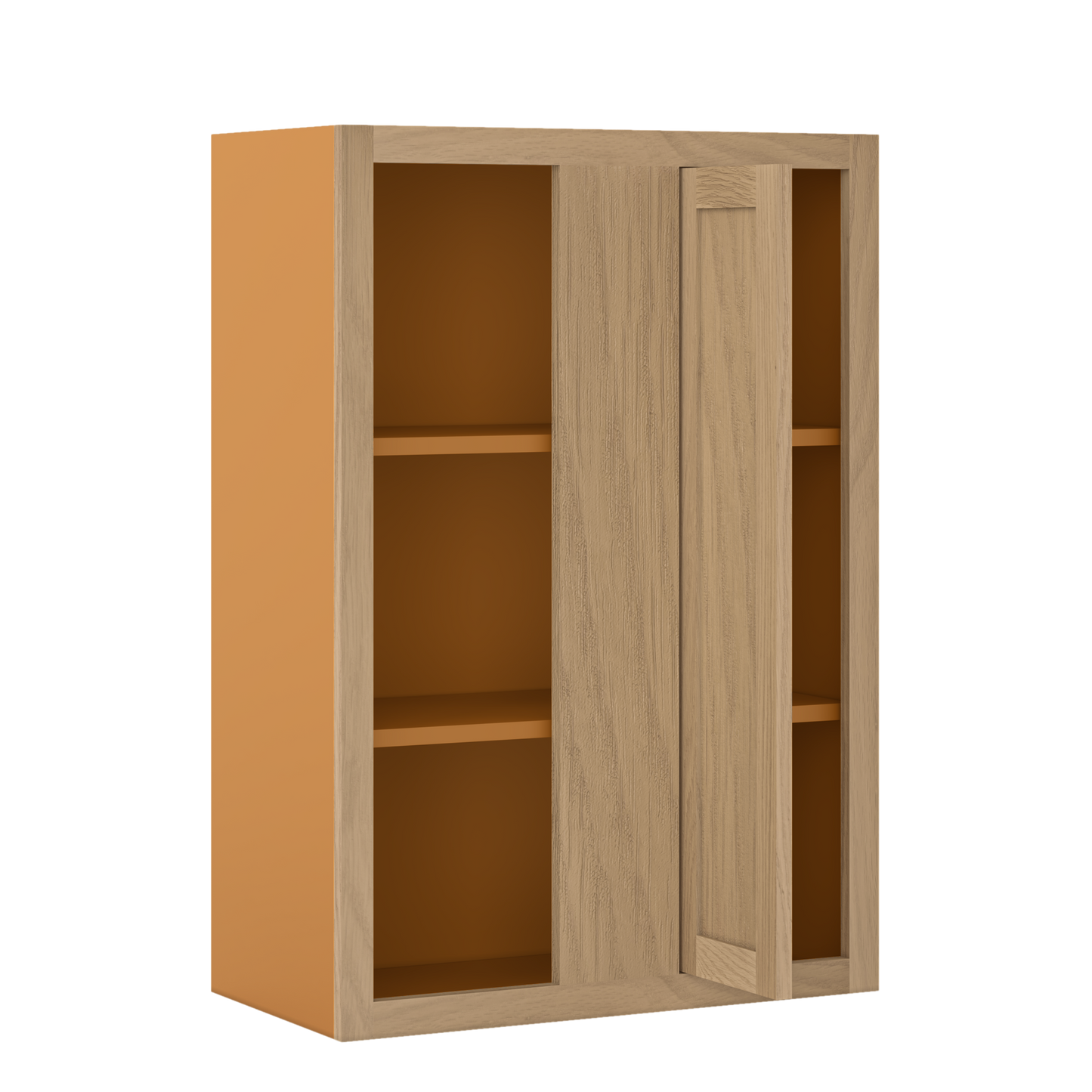 Custom Oak Blind Corner Wall Inset Cabinet 27" Wide by 9", 12" 15", 18", 21", 24", 27", 30", 33", 36", 39  and 42" Tall