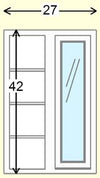 Custom Glass Ready Blind Corner Wall Inset Cabinet 27" Wide by 9", 12" 15", 18", 21", 24", 27", 30", 33", 36", 39  and 42" Tall