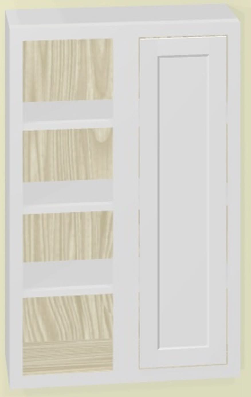 27" Wide Blind Corner Wall Inset Cabinet 9", 12" 15", 18", 21", 24", 27", 30", 33", 36", 39 , 42", 45", 48" & 51" Tall