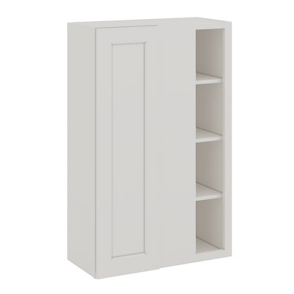 Blind Corner ICE White Shaker 1-1/4" Overlay Wall Cabinet (left or right) 27" Wide by 30", 36" or 42" Tall CWS/CWB