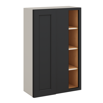 Blind Corner 15HNS Hermosa Noir Black Shaker 1-1/4" Overlay Wall Cabinet (left or right) 27" Wide by 30", 36" or 42" Tall