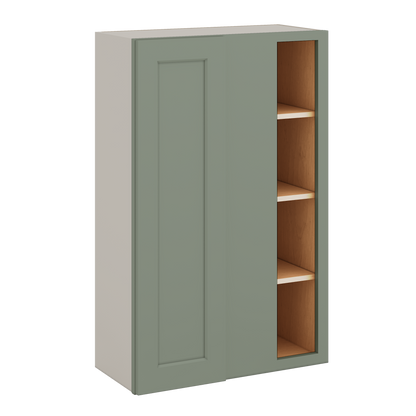 Blind Corner 14SG Sage Green Shaker 1-1/4" Overlay Wall Cabinet (left or right) 27" Wide by 30", 36" or 42" Tall