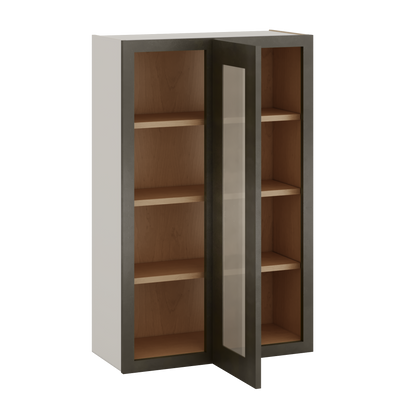 Blind Corner Huntington Cinder Double Shaker Glass Ready Wall Cabinet (left or right) 27" Wide by 30", 36" or 42" Tall