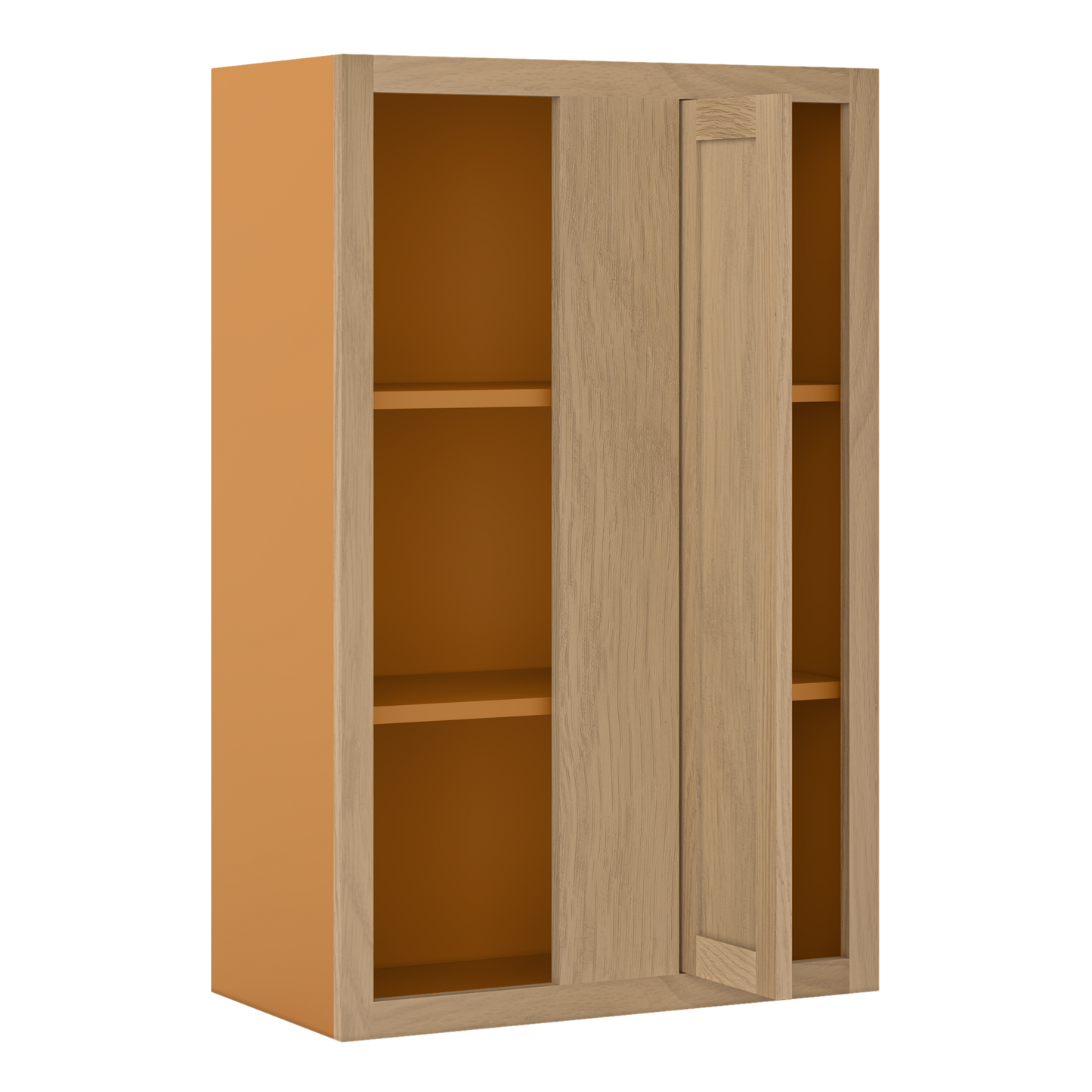 Custom Oak Blind Corner Wall Inset Cabinet 27" Wide by 9", 12" 15", 18", 21", 24", 27", 30", 33", 36", 39  and 42" Tall