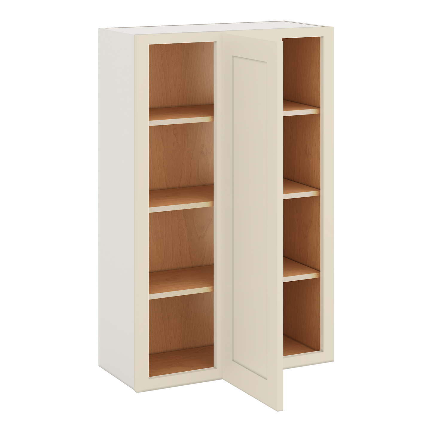 Blind Corner Manhattan Cream Shaker 1-1/4" Overlay Wall Cabinet (left or right) 27" Wide by 30", 36" or 42" Tall