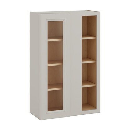 Blind Corner 27LGDS Laguna Gray Double Shaker Glass Ready Wall Cabinet (left or right) 27" Wide by 30", 36" or 42" Tall