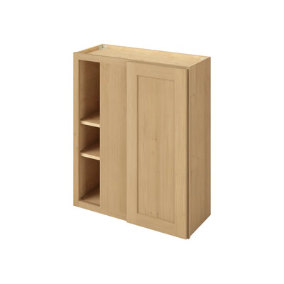 Blind Corner Wall Cabinet Sandstone Birch Shaker 1-1/4" Overlay (left or right) 30"-33" Wide by 30", 36" or 42" Tall