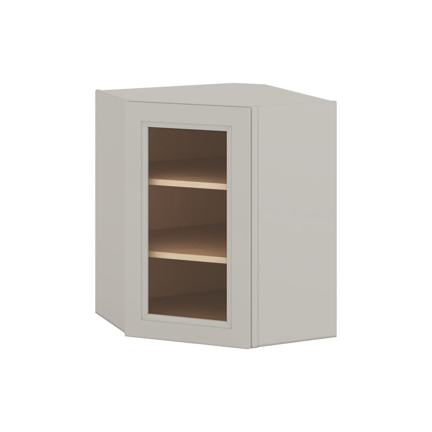 Diagonal Corner 27LGDS Laguna Gray Double Shaker Glass Ready Wall Cabinet 24" Wide by 30", 36" & 42" Tall